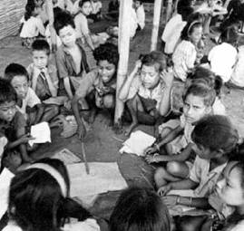 Children are trying to study with hope
