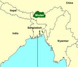 Carte du Bhoutan